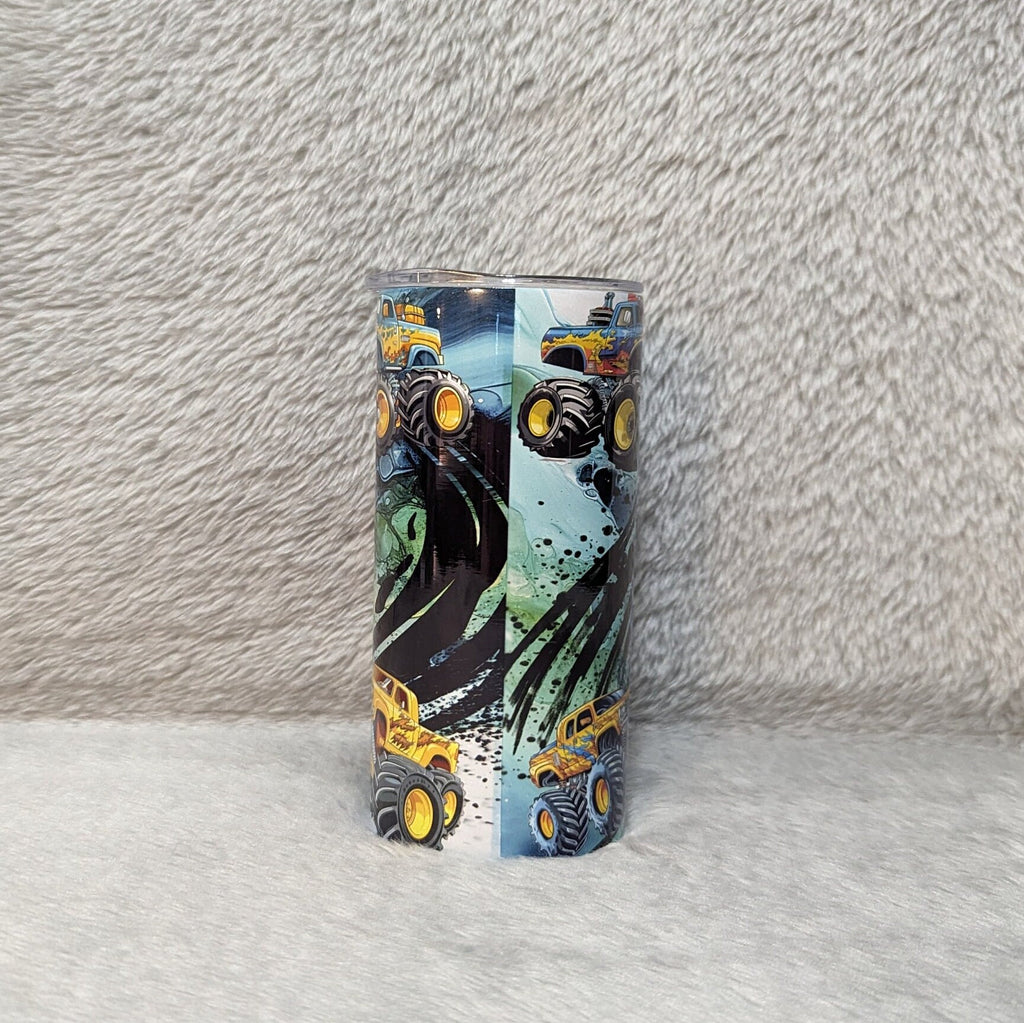 Kids Monster Truck Tumbler with Lid and Straw, Quench Their Thirst in Style!, Great For Home Or On The Go, Includes Reusable Plastic Straw
