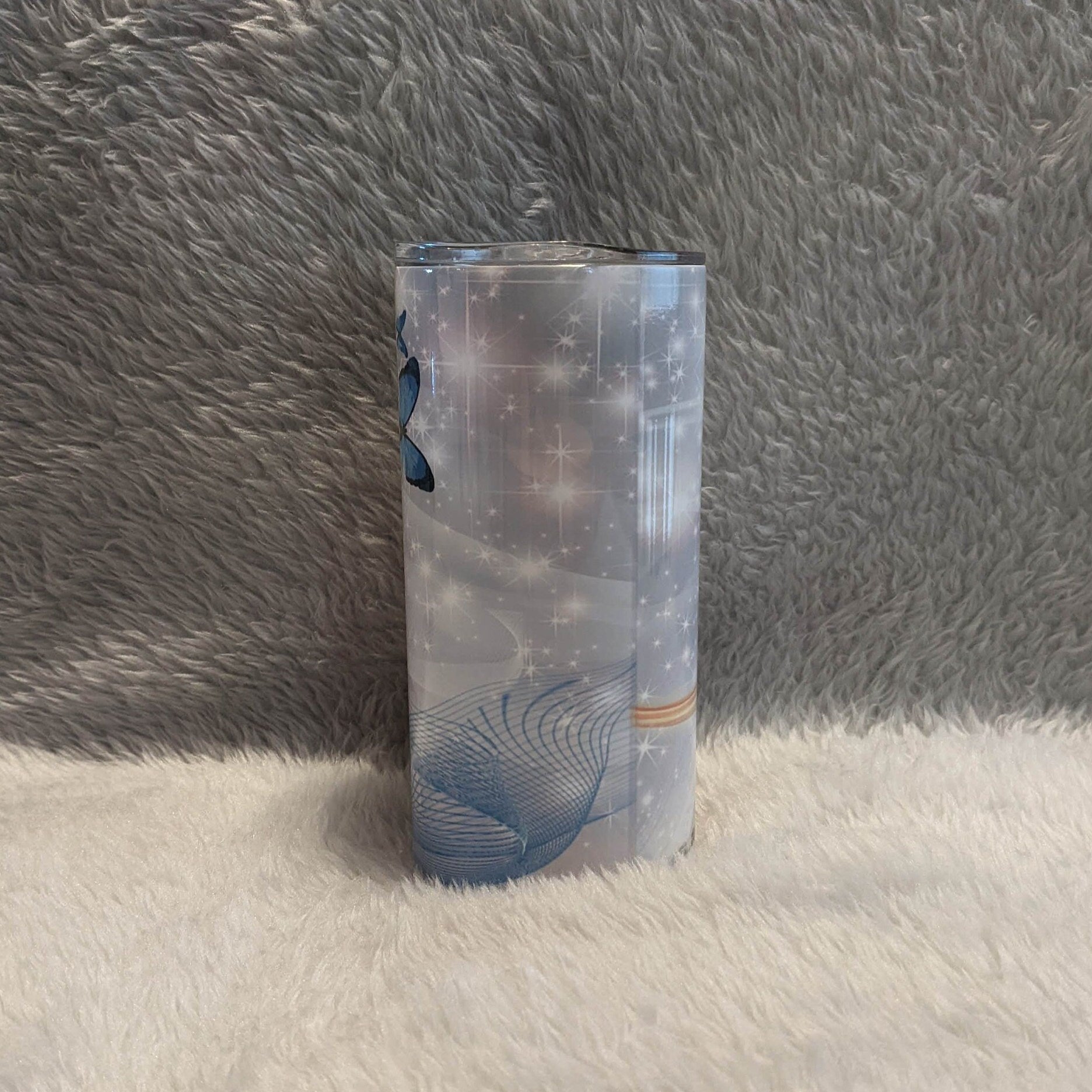 Kitten Tumbler Can Be Personalized 15oz With Reusable Straw