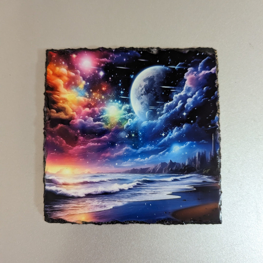 Northern Lights Slate Picture With Display Legs