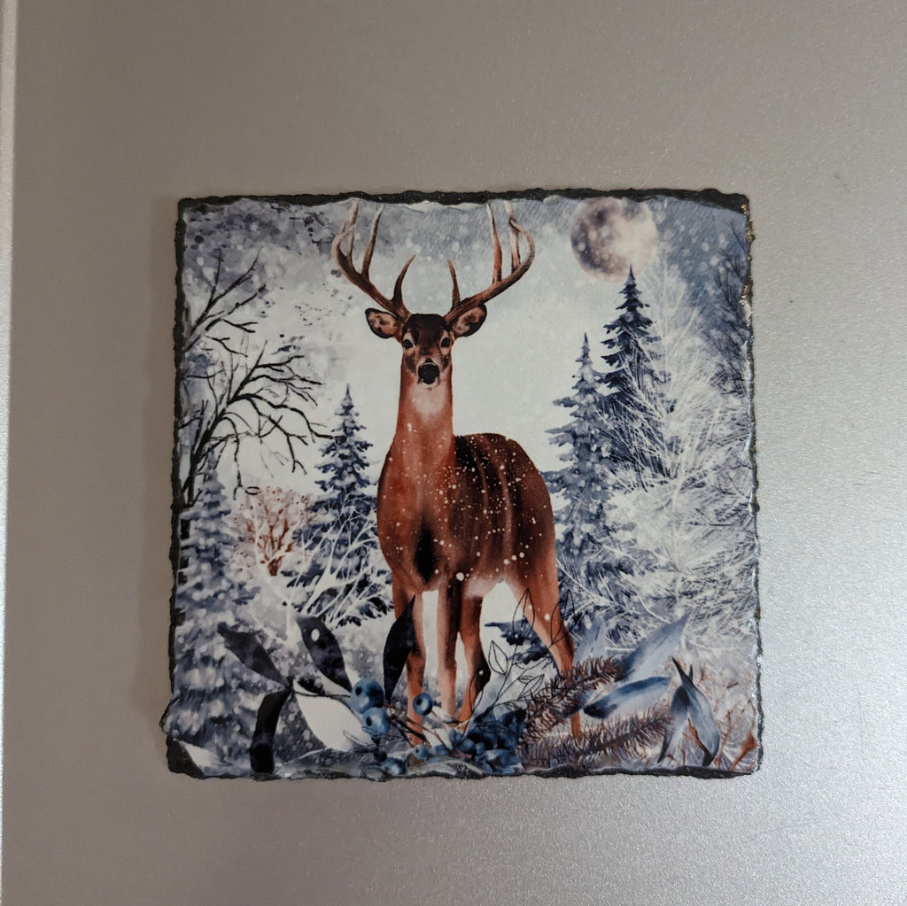 Slate Deer Picture With Display Legs