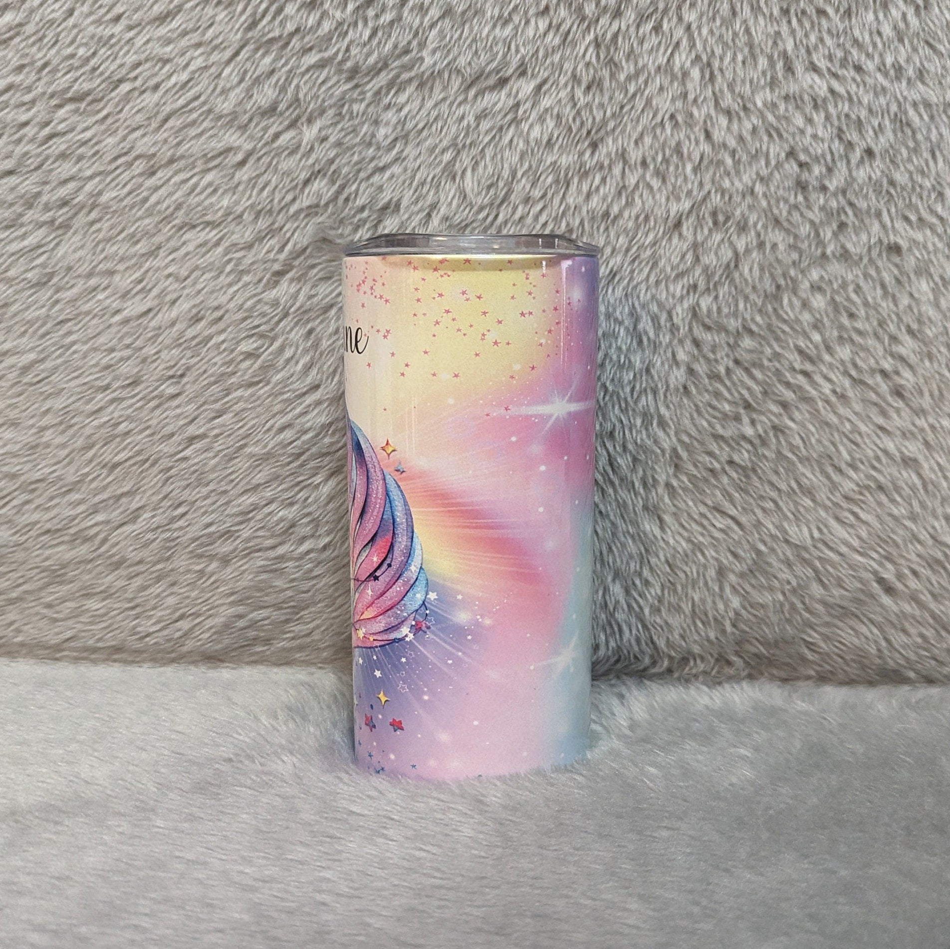 Beautiful Kids Unicorn Tumbler 20oz With Reusable Straw, Can Be Personalized