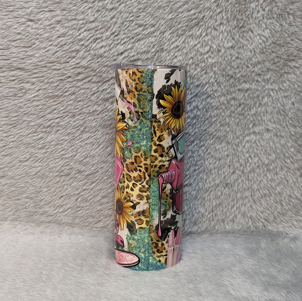 Pretty Nail Tech Tumbler 20oz With Reusable Straw, Can Be Personalized
