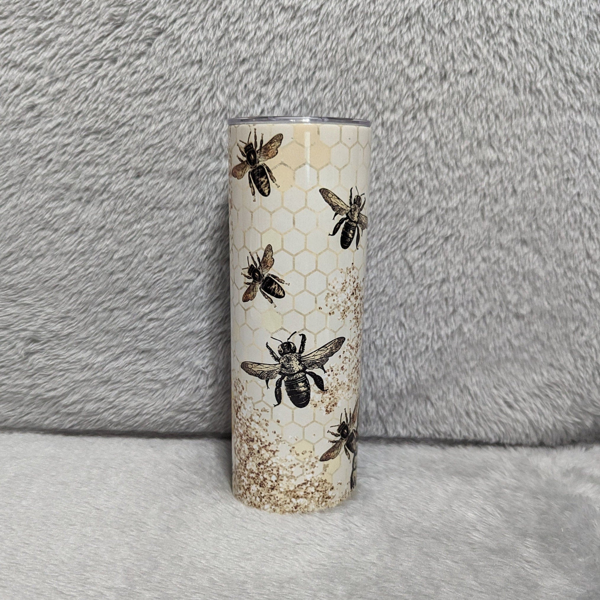 Honey Bee Sunflower Tumbler Can Be Personalized, Bee Cup With Name, Bee Tumbler, Honey Bee With Sunflowers Tumbler, Gift For Bee Keeper