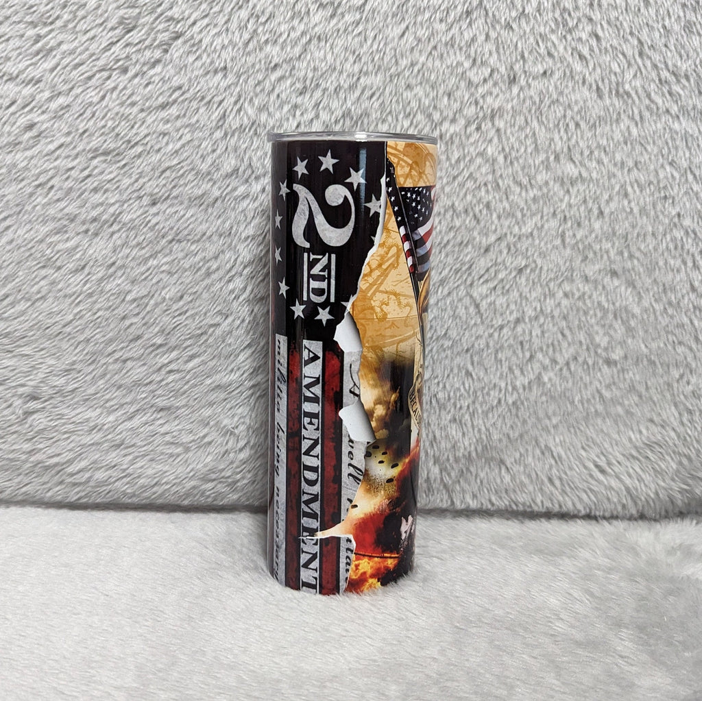 Because Of The Brave Eagle Tumbler, Veteran Eagle Cup, Eagle Tumbler, Eagle Gift, Gift For Her, Gift For Him, 20oz Tumbler With Straw