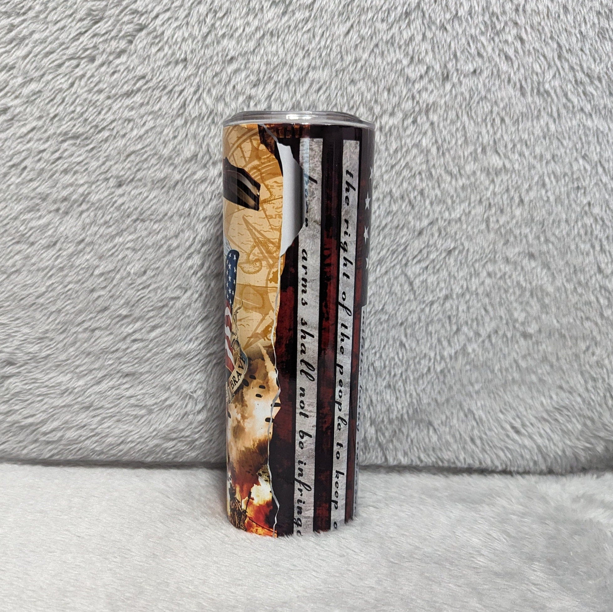 Because Of The Brave Eagle Tumbler, Veteran Eagle Cup, Eagle Tumbler, Eagle Gift, Gift For Her, Gift For Him, 20oz Tumbler With Straw