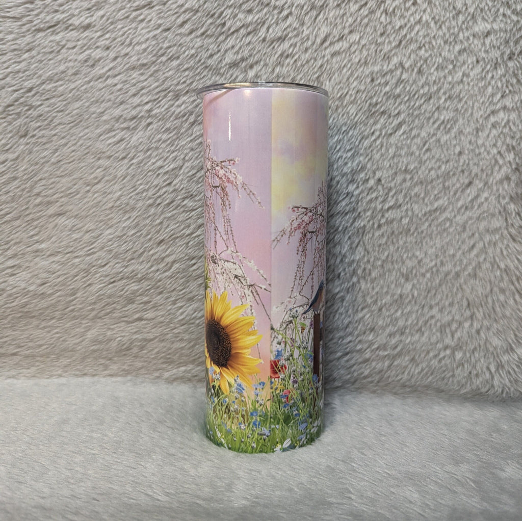 Cardinal Tumbler, Bird Tumbler, Sunflower Tumbler, Personalized Tumbler, Personalized Gift, Bird Lovers Gift, Bird Lovers Cup, Bird Cup