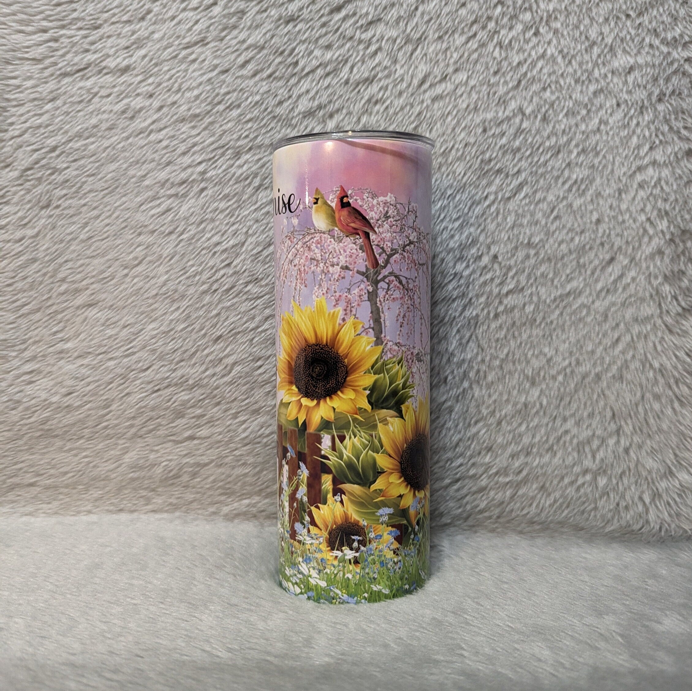 Cardinal Tumbler, Bird Tumbler, Sunflower Tumbler, Personalized Tumbler, Personalized Gift, Bird Lovers Gift, Bird Lovers Cup, Bird Cup