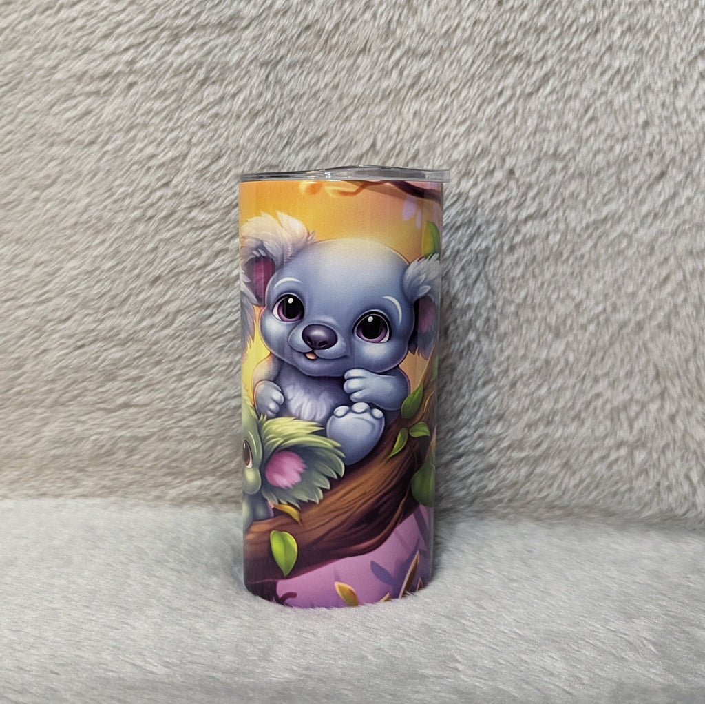 Fun and Quirky Kids Koala Bear Tumbler 15oz With Reusable Straw, Can Be Personalized