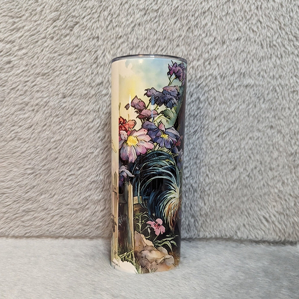 Chicken & Rooster Tumbler 20oz With Reusable Straw, Can Be Personalized