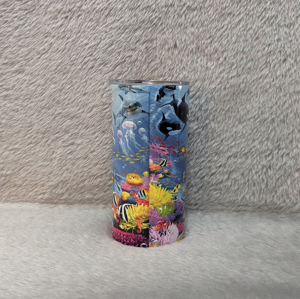 Dolphin Tumbler 15oz With Reusable Straw, Can Be Personalized