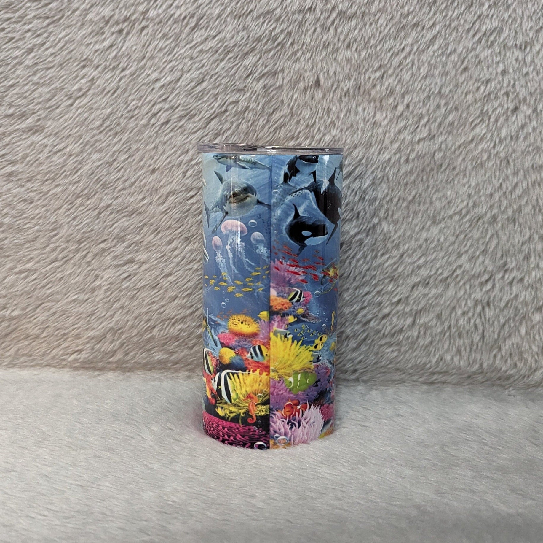 Dolphin Tumbler 15oz With Reusable Straw, Can Be Personalized