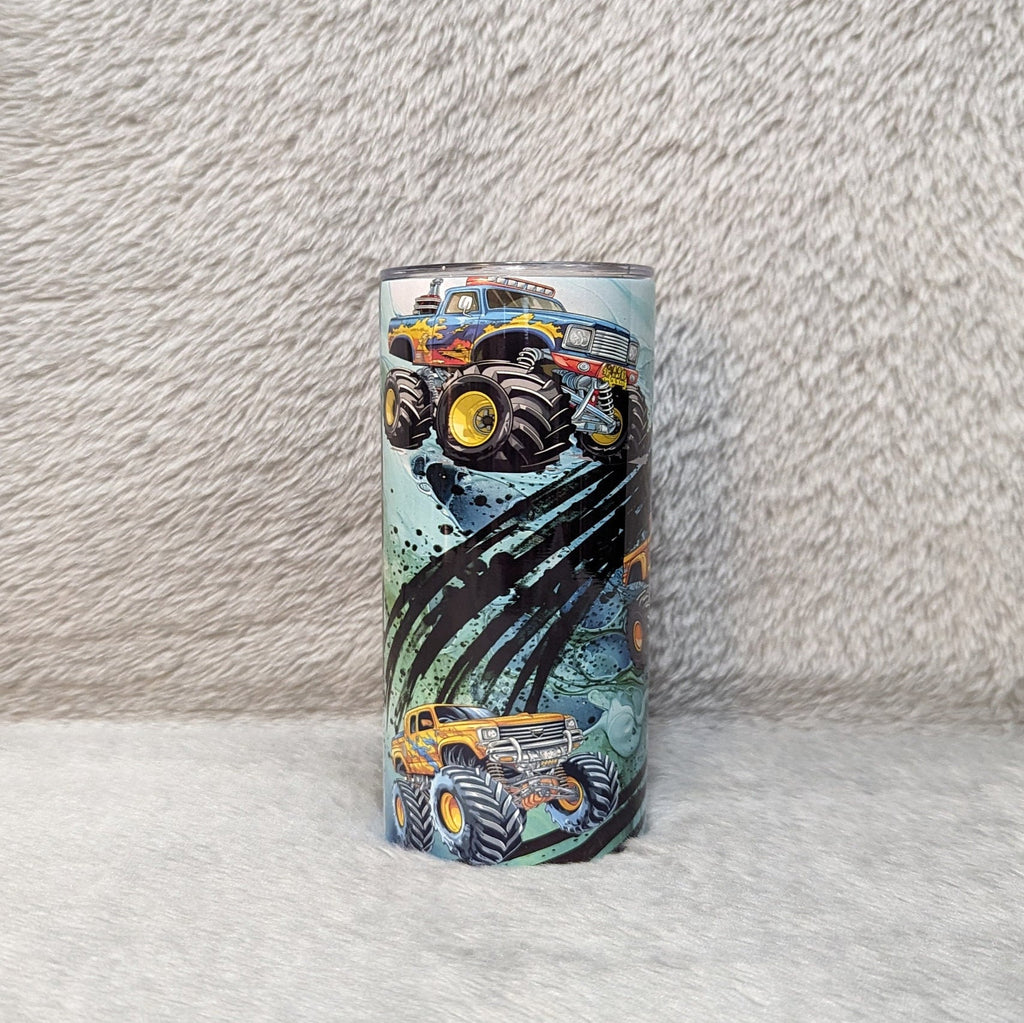 Kids Monster Truck Tumbler with Lid and Straw, Quench Their Thirst in Style!, Great For Home Or On The Go, Includes Reusable Plastic Straw