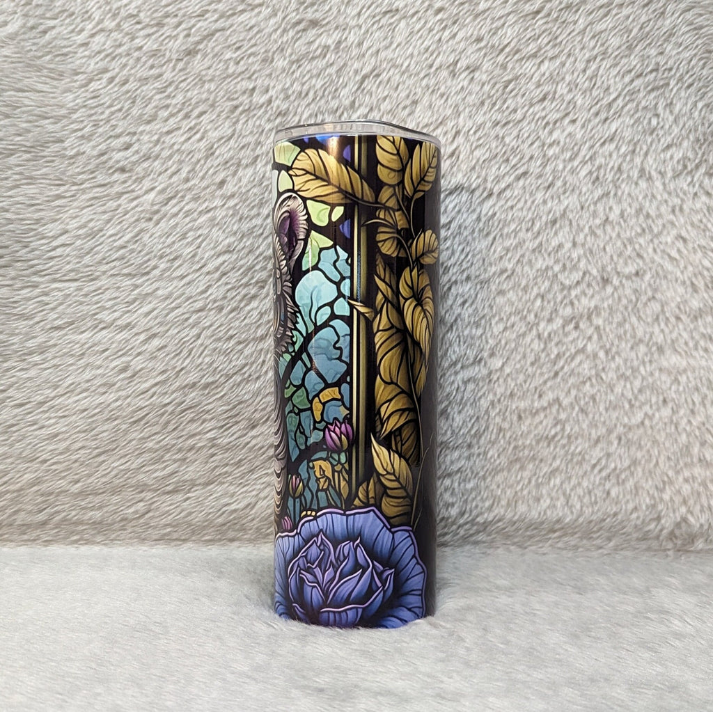 Tiger Cub With Stained Glass Design Tumbler, Tiger Tumbler, Tiger Cup With Name, 20oz Personalized Tumbler, Tiger Cub Lover Gift