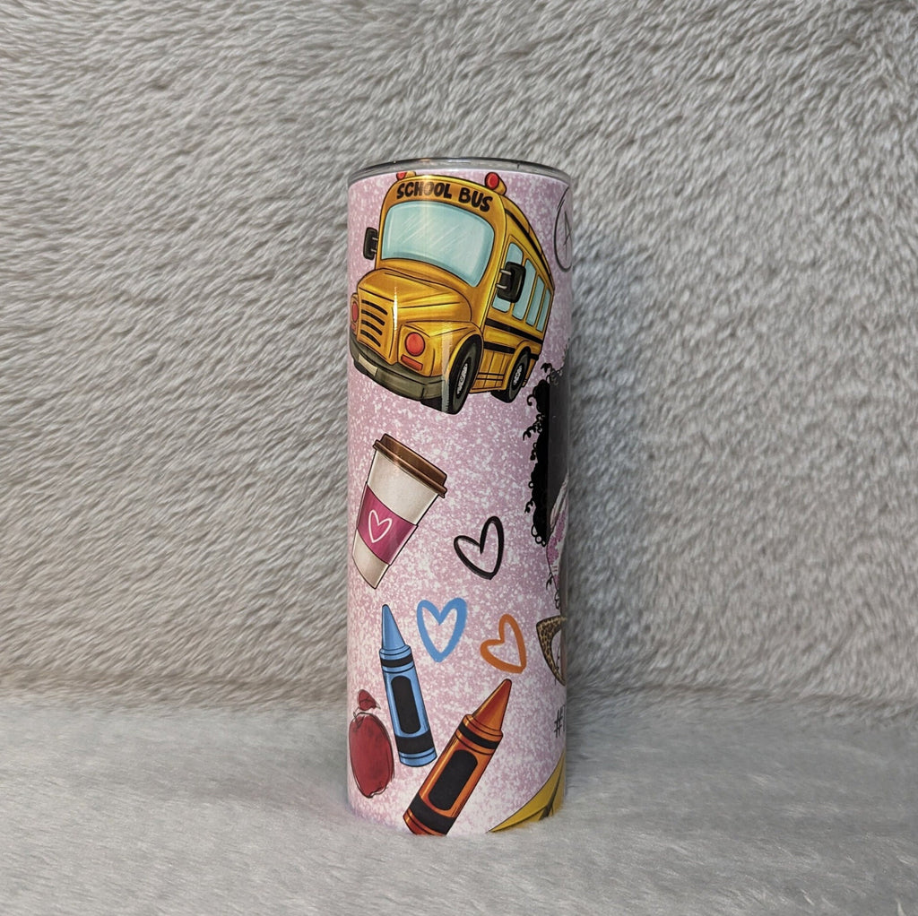 Teacher Life Tumbler 20oz With Reusable Straw, Can Be Personalized