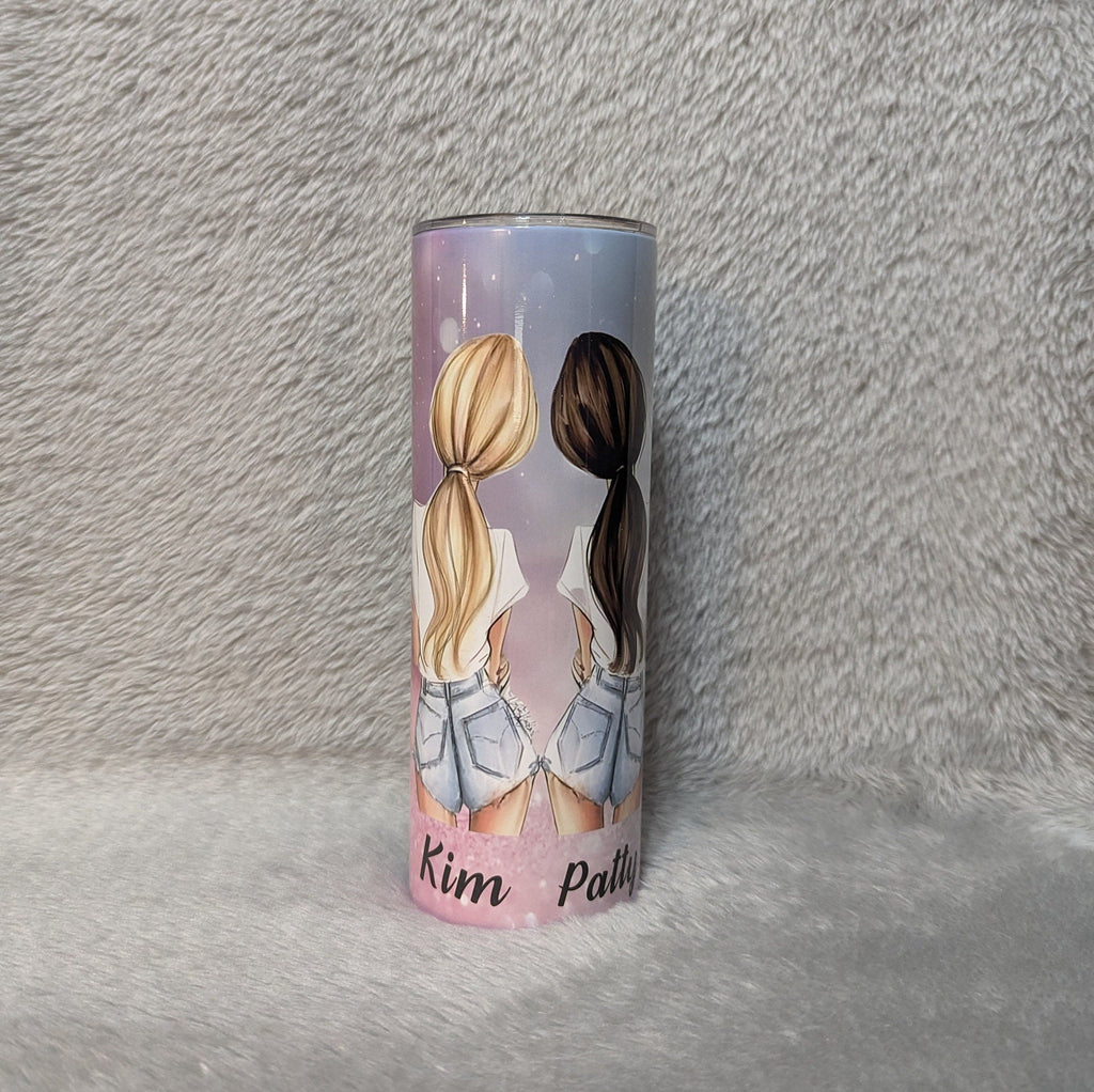 Best Friends Tumbler - 20oz Stainless Steel Travel Mug for Coffee Tea and More, Gift For Best Friend, Gift For Her, Hot Cold Drinkware