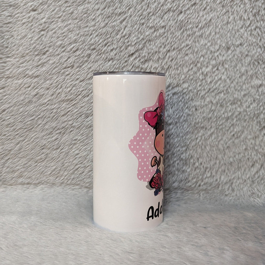 Kids Cow Tumbler 15oz With Reusable Straw, Can Be Personalized