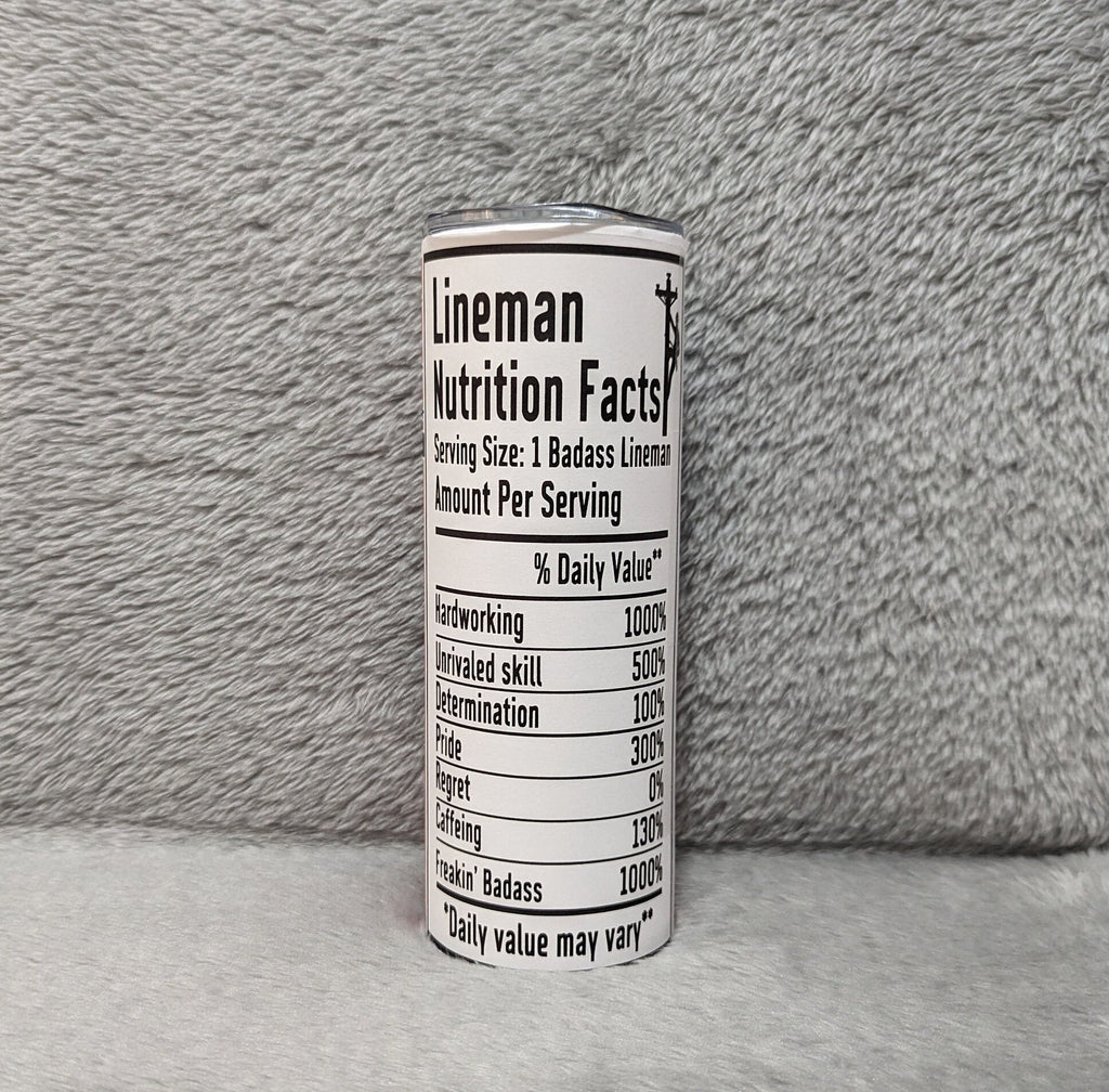 Lineman Tumbler 20oz With Reusable Straw