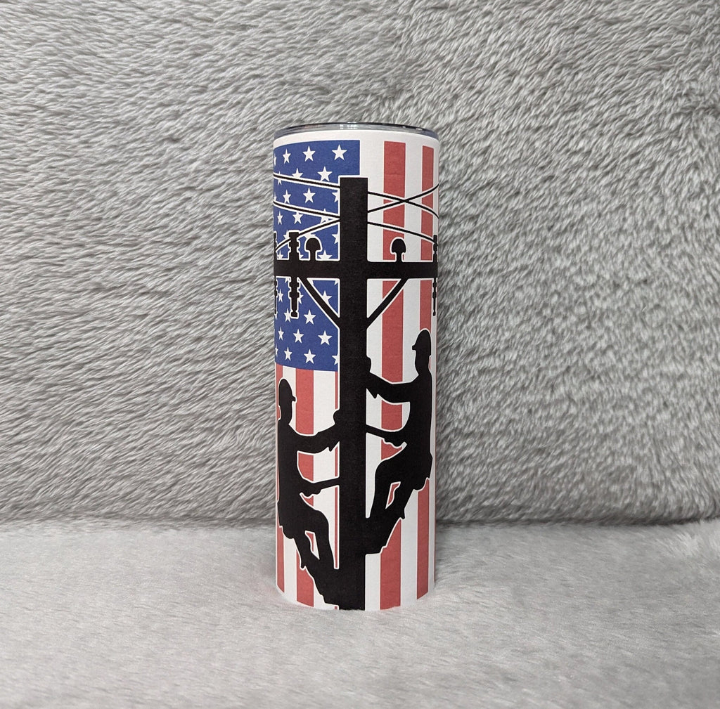 Lineman Tumbler 20oz With Reusable Straw
