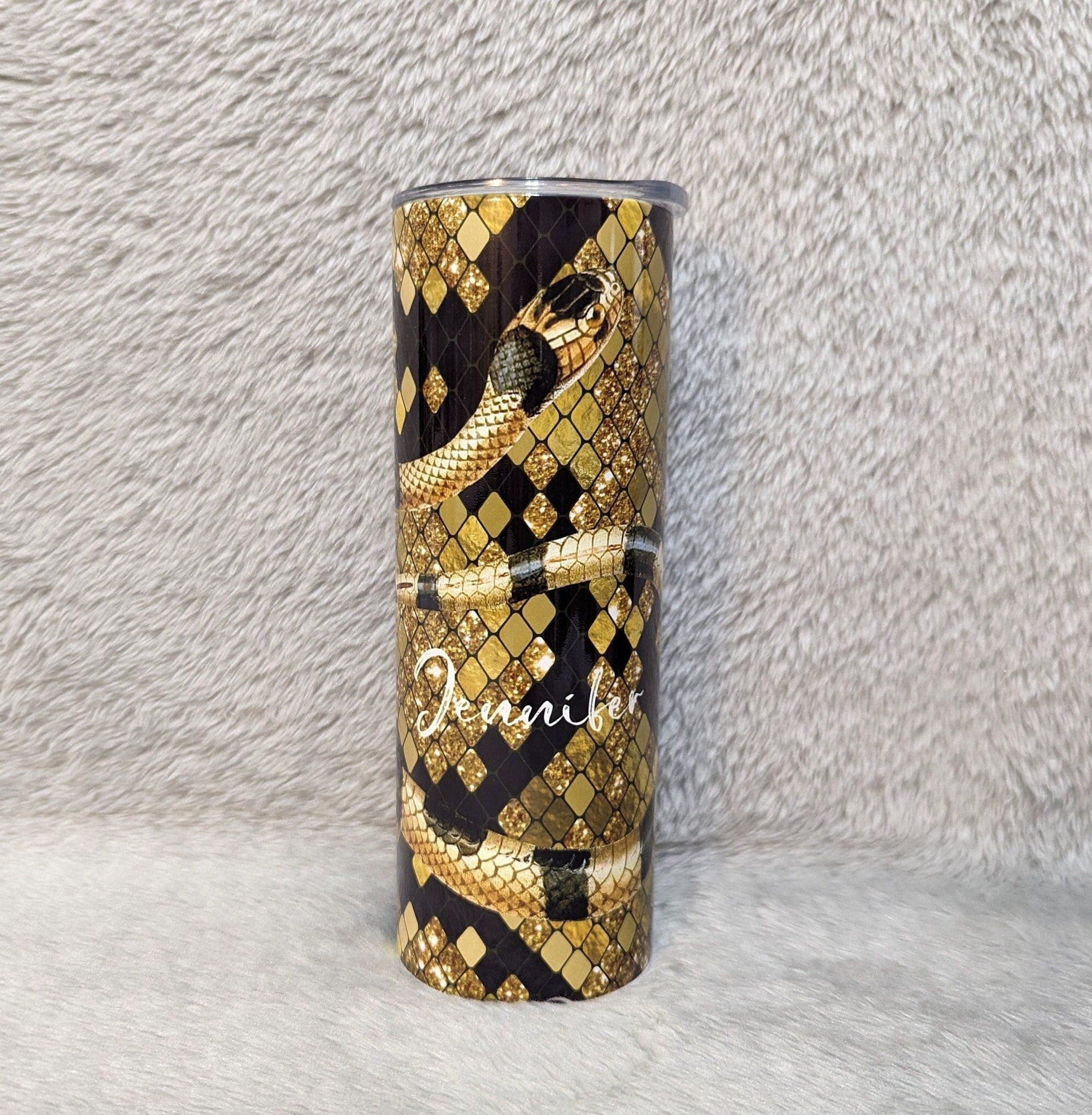 Snake Tumbler, Snake Cup With Name, Personalized Snake Tumbler, Snake Lovers Tumbler, Personalized Tumbler With Reusable Straw