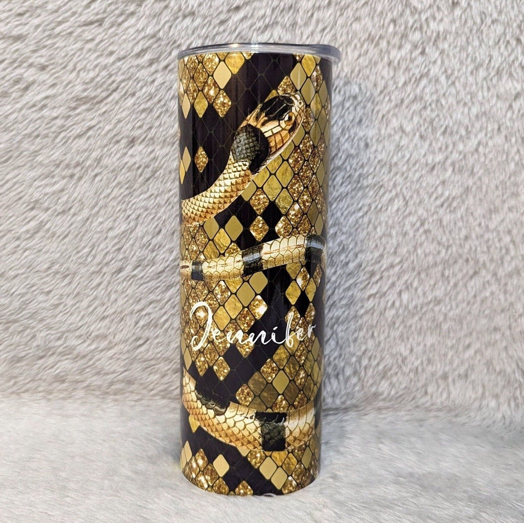 Snake Tumbler, Snake Cup With Name, Personalized Snake Tumbler, Snake Lovers Tumbler, Personalized Tumbler With Reusable Straw