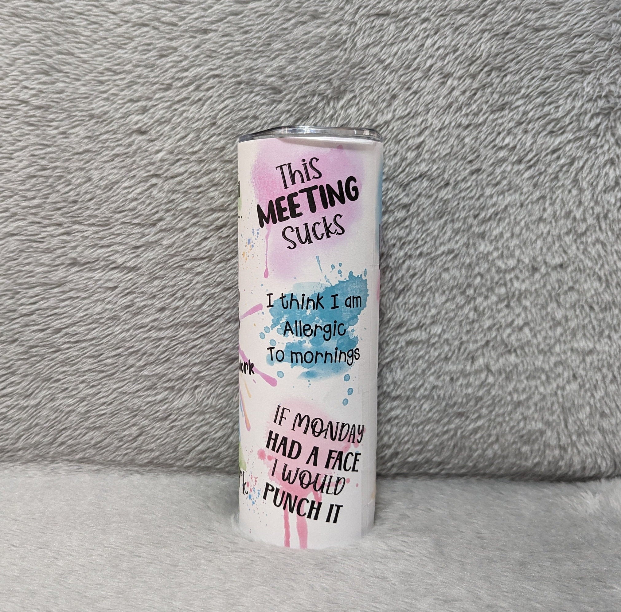 Work Affirmations Tumbler 20oz With Reusable Straw