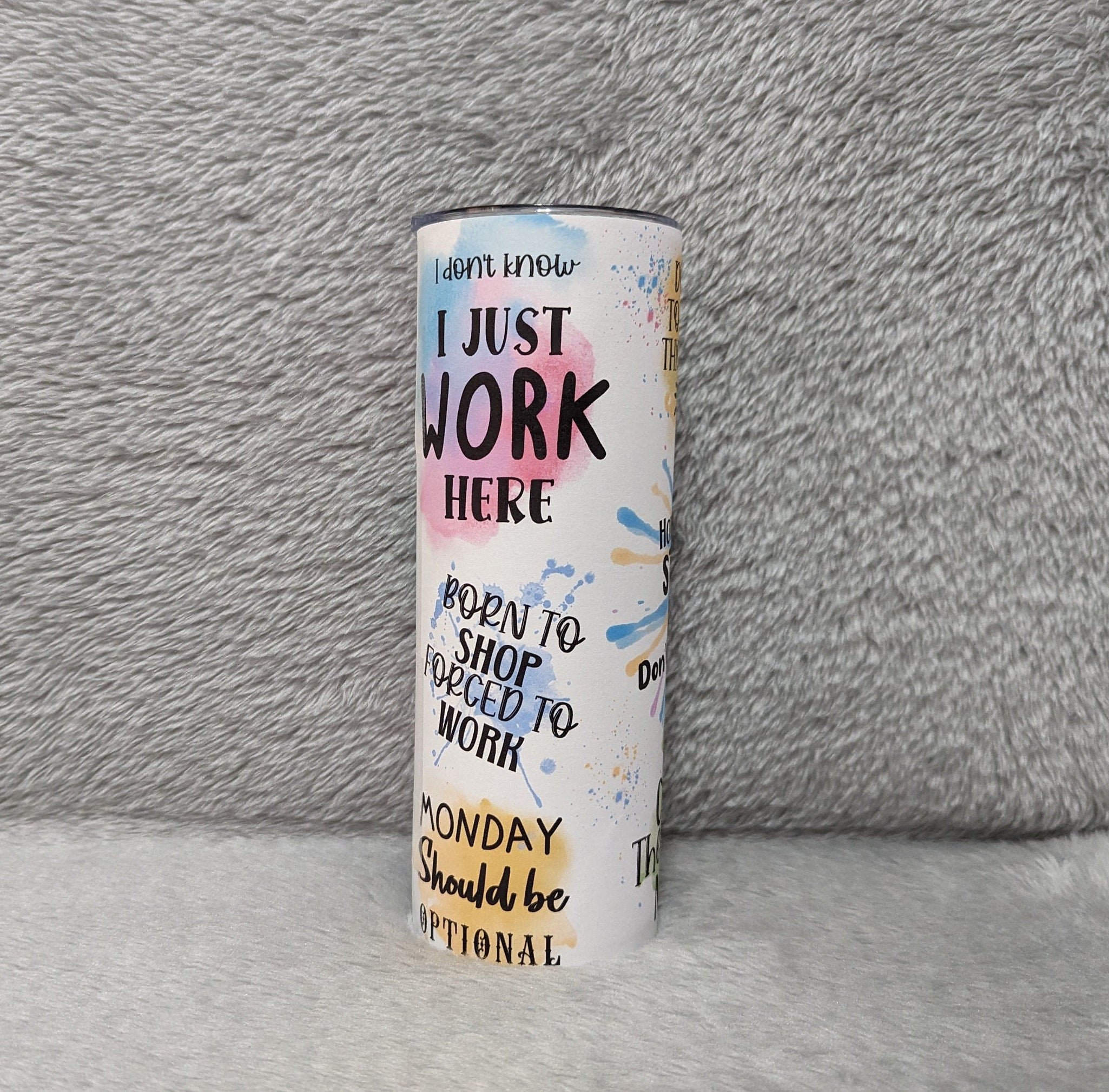 Work Affirmations Tumbler 20oz With Reusable Straw