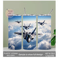 Jet Fighter Enthusiast Tumbler, Stainless Steel Travel Mug, Jet Tumbler Can Be Personalized, Jet Cup With Name, 20oz Tumbler With Straw