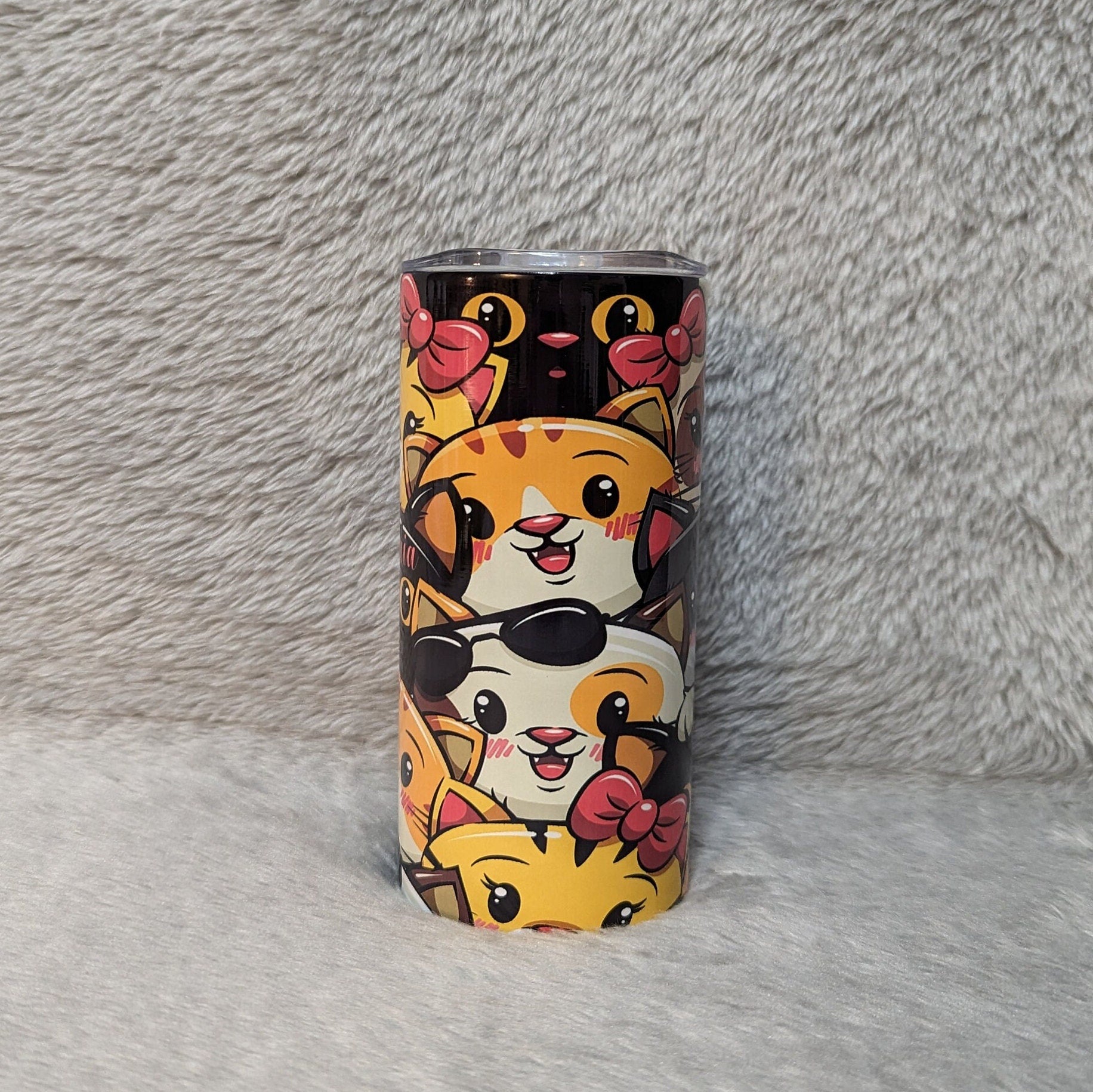 Kids Cat Tumbler 15oz With Reusable Straw, Can Be Personalized