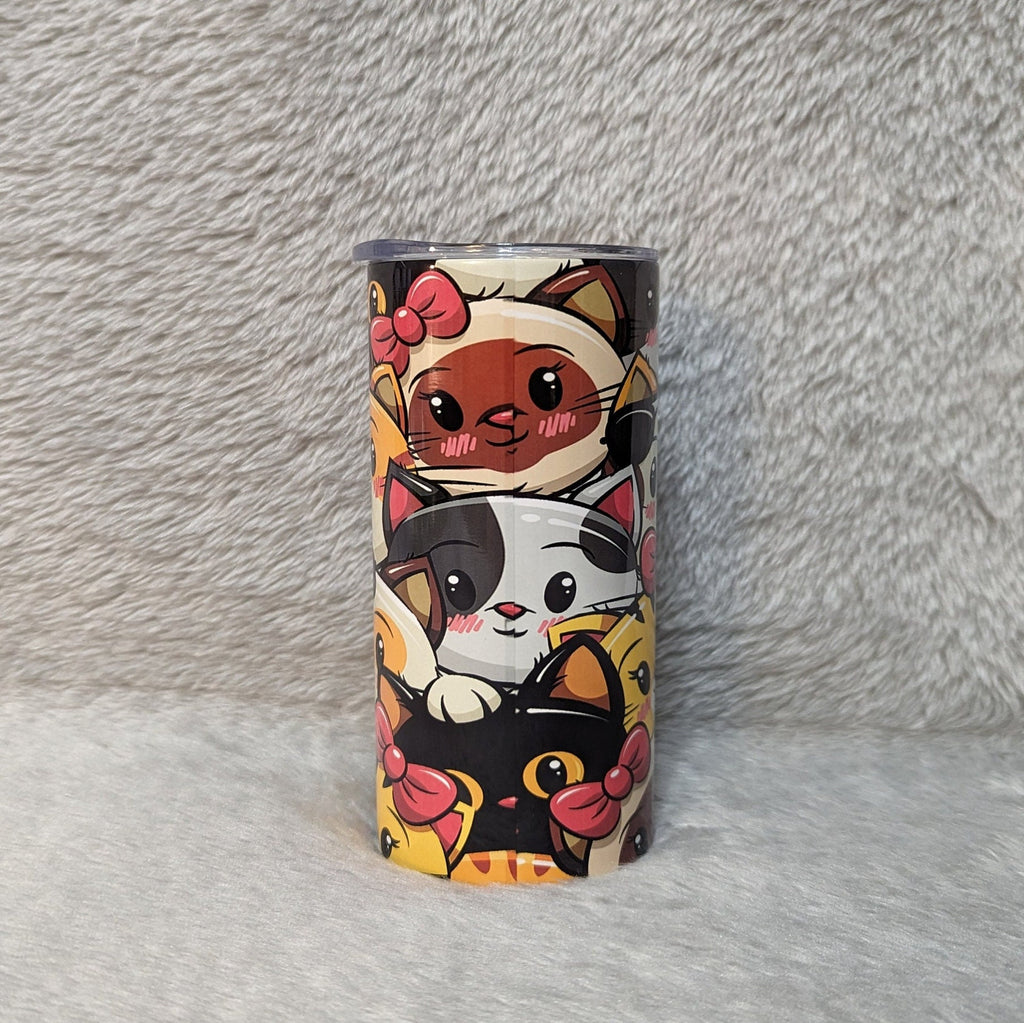 Kids Cat Tumbler 15oz With Reusable Straw, Can Be Personalized
