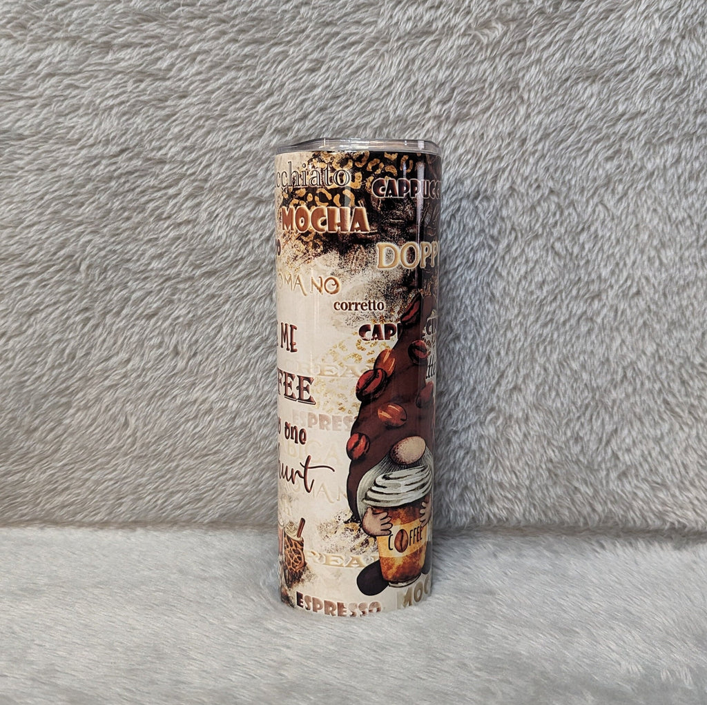 Coffee Gnome Tumbler - Give Me Coffee and No One Gets Hurt - 20oz With Reusable Straw