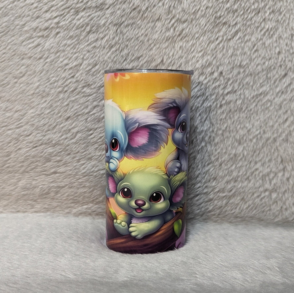 Fun and Quirky Kids Koala Bear Tumbler 15oz With Reusable Straw, Can Be Personalized