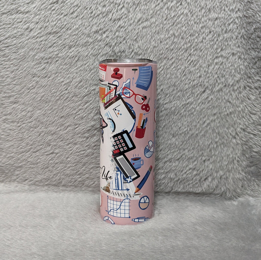 Accountant Life Tumbler Can Be Personalized, Includes Reusable Straw, Accountant Cup With Name, Gift for Accountant, Accountant Gift For Her