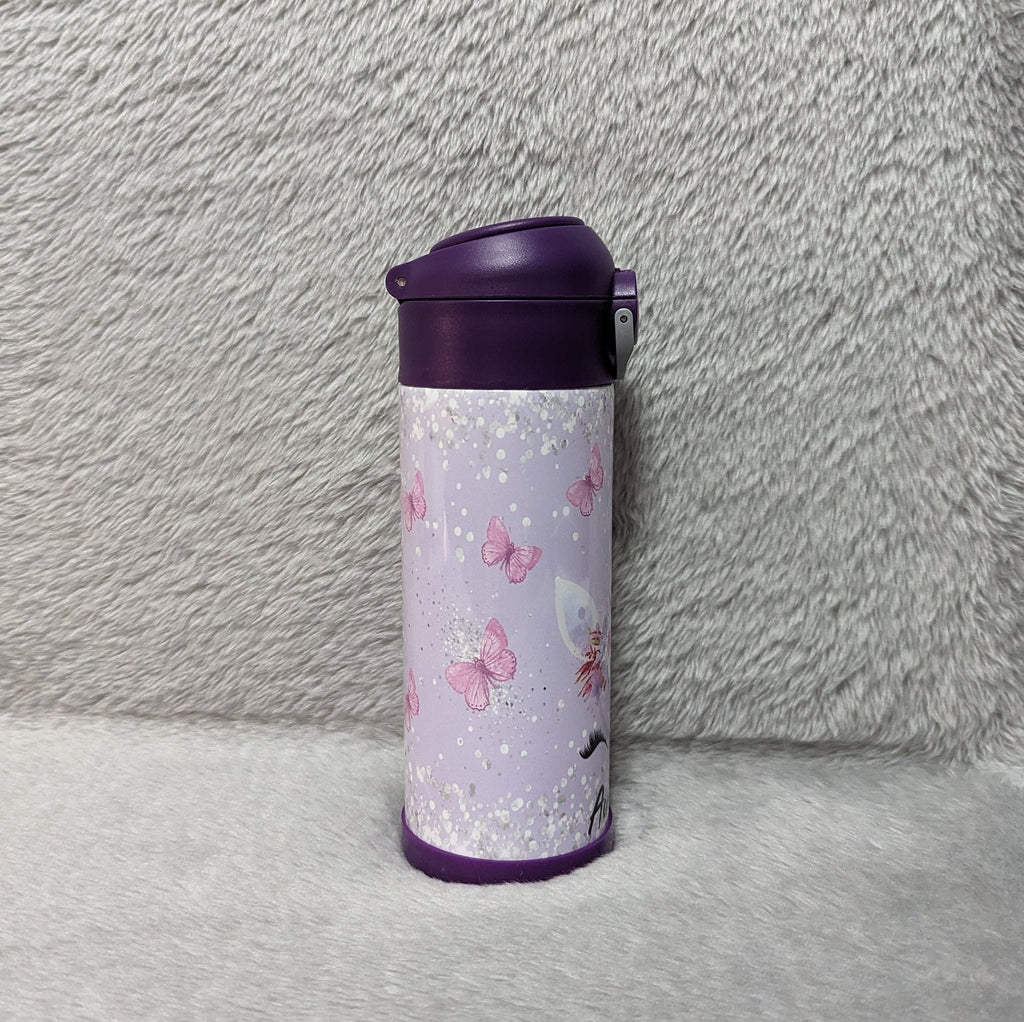 Kids Unicorn Water Bottle 12oz With Reusable Straw Can Be Personalized