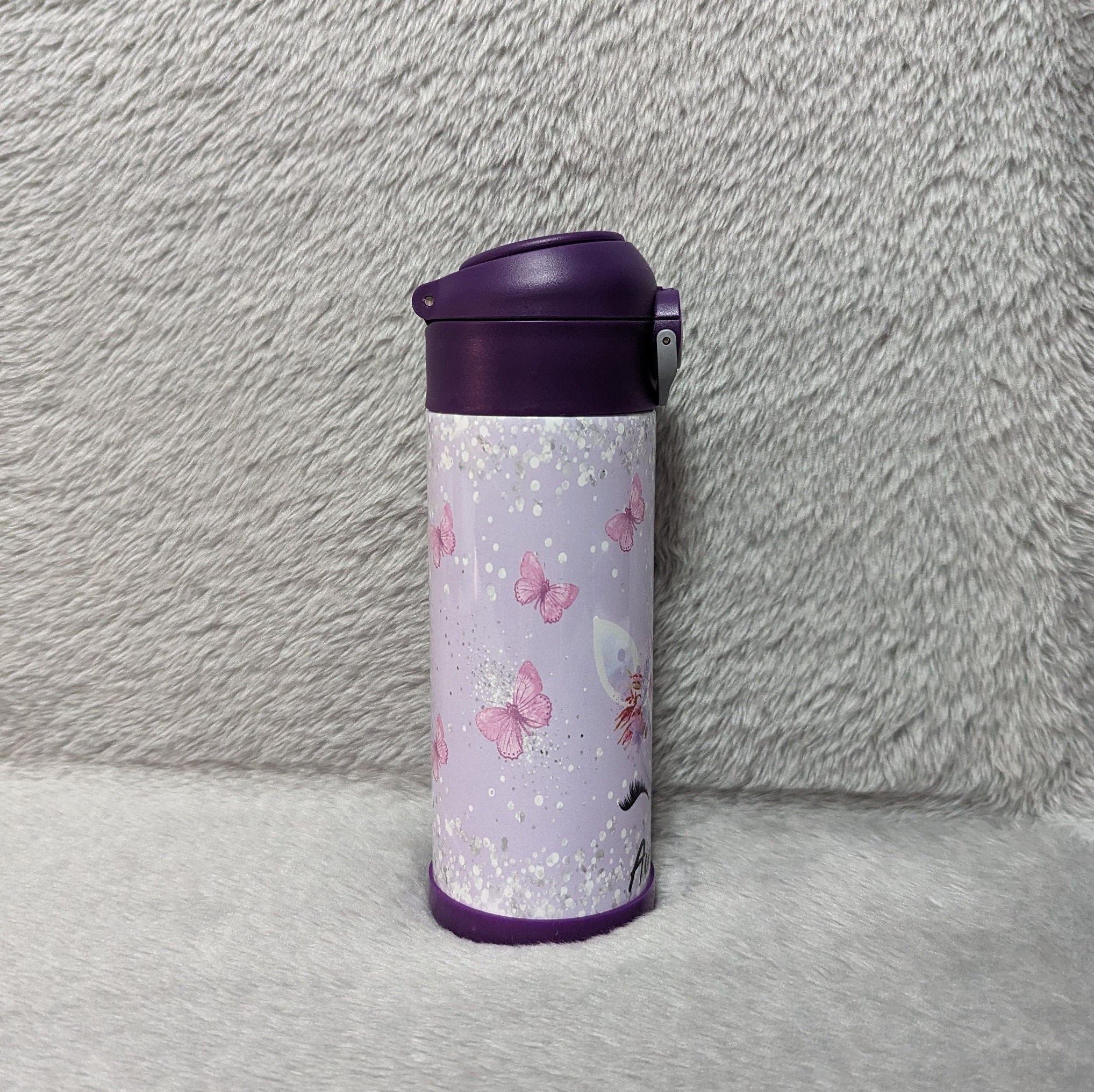 Kids Unicorn Water Bottle 12oz With Reusable Straw Can Be Personalized