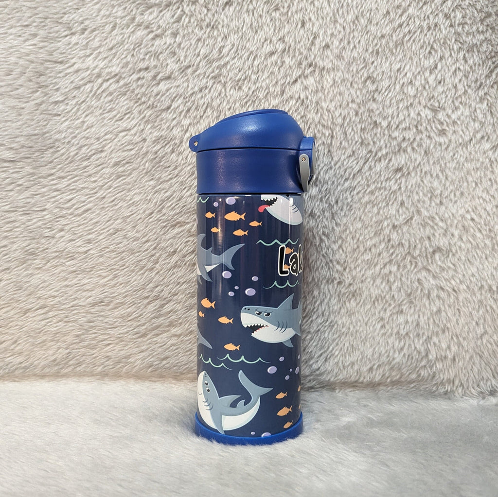 Kids Shark Water Bottle, Kids Shark cup, Personalized Kids Cup, Kids Flip top cup, Kids Water Bottle, Pop Top Tumbler, Personalized Tumbler
