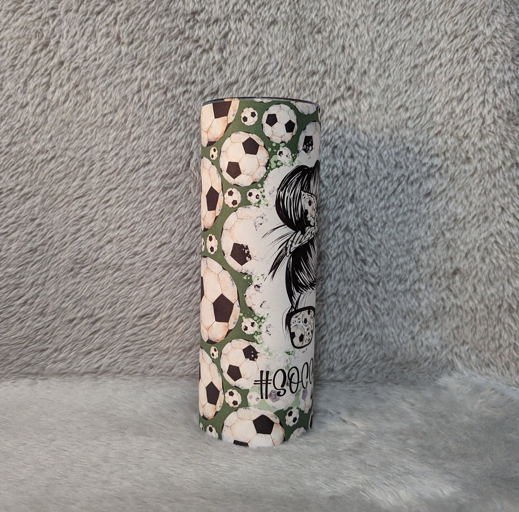 Sporty Soccer Mom Tumbler - Keeps your Drinks Cold with an Eco-friendly Reusable Straw, Gift For Mom, Keeps Drinks Hot Or Cold For Hours