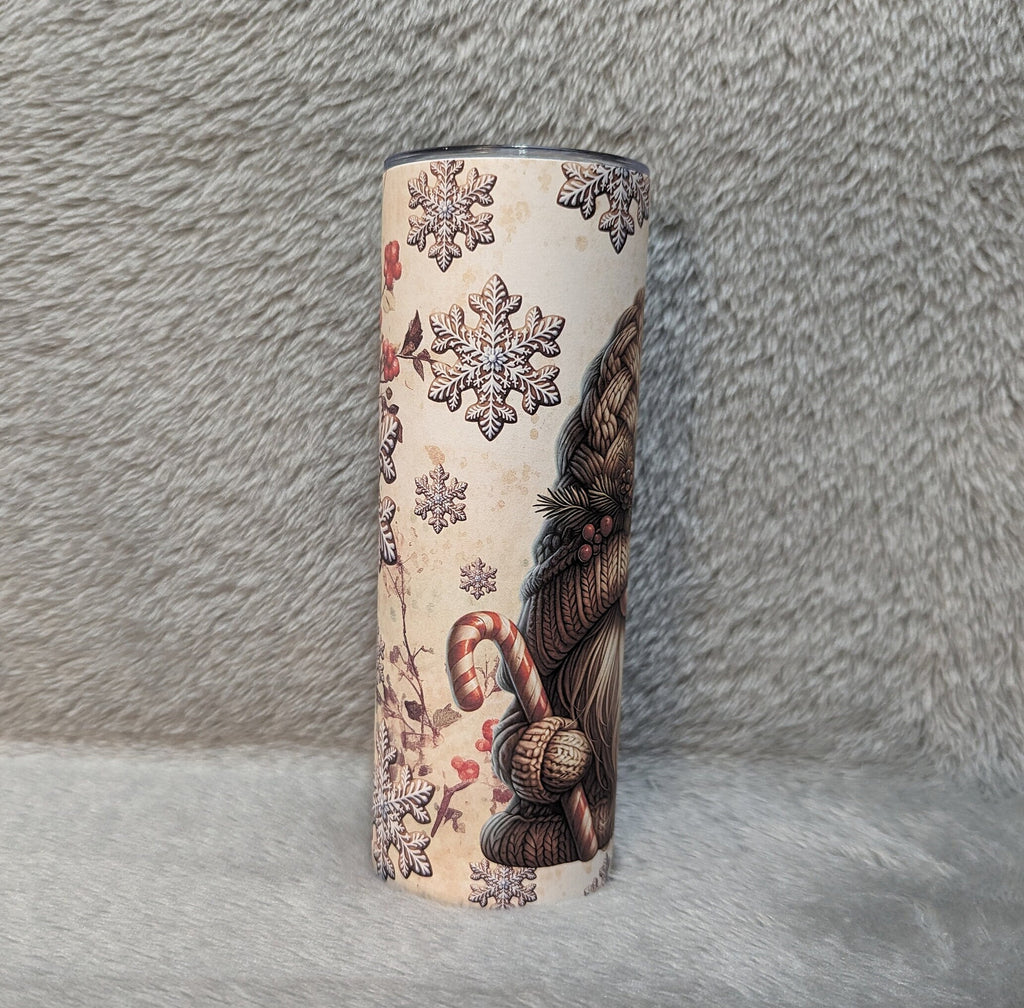 Christmas Gnome Tumbler 20oz With Reusable Straw, Can Be Personalized