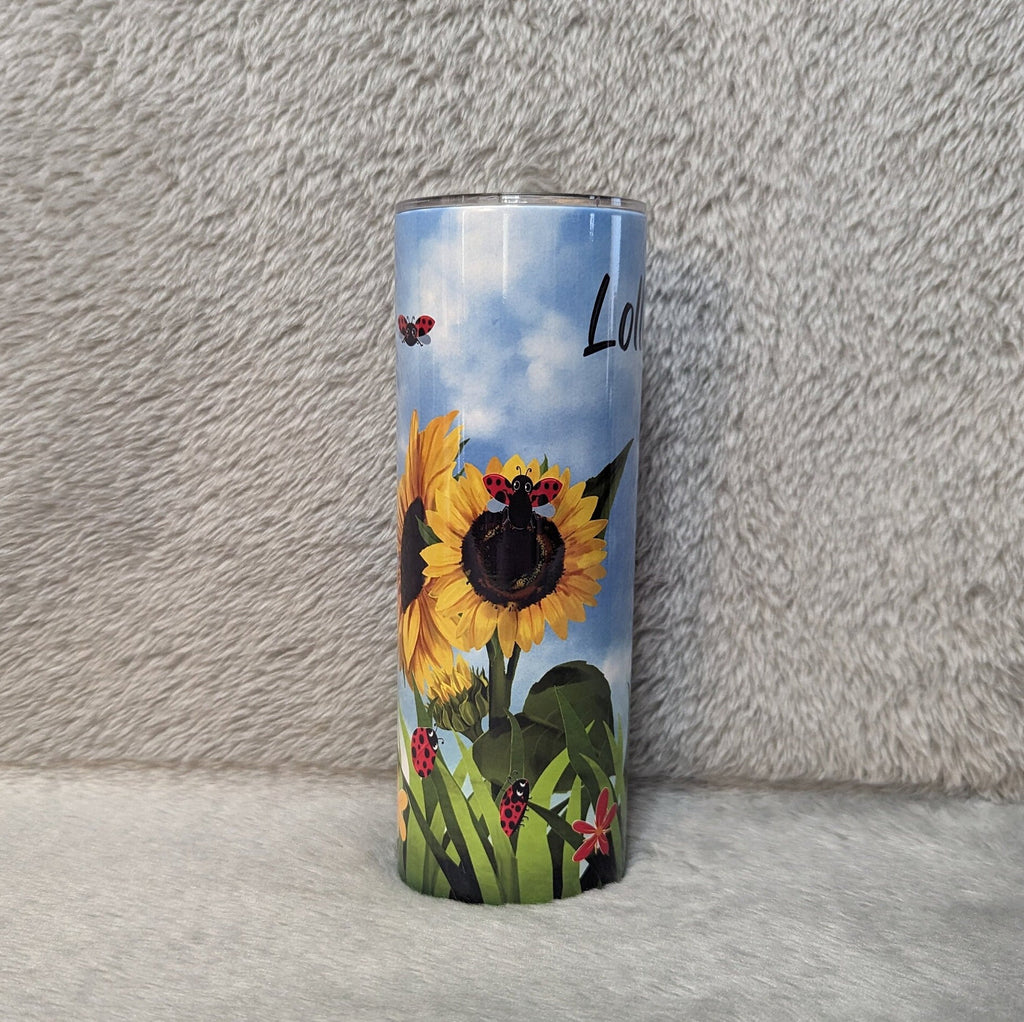 Nature Inspired Ladybug Tumbler 20oz With Reusable Straw Can Be Personalized