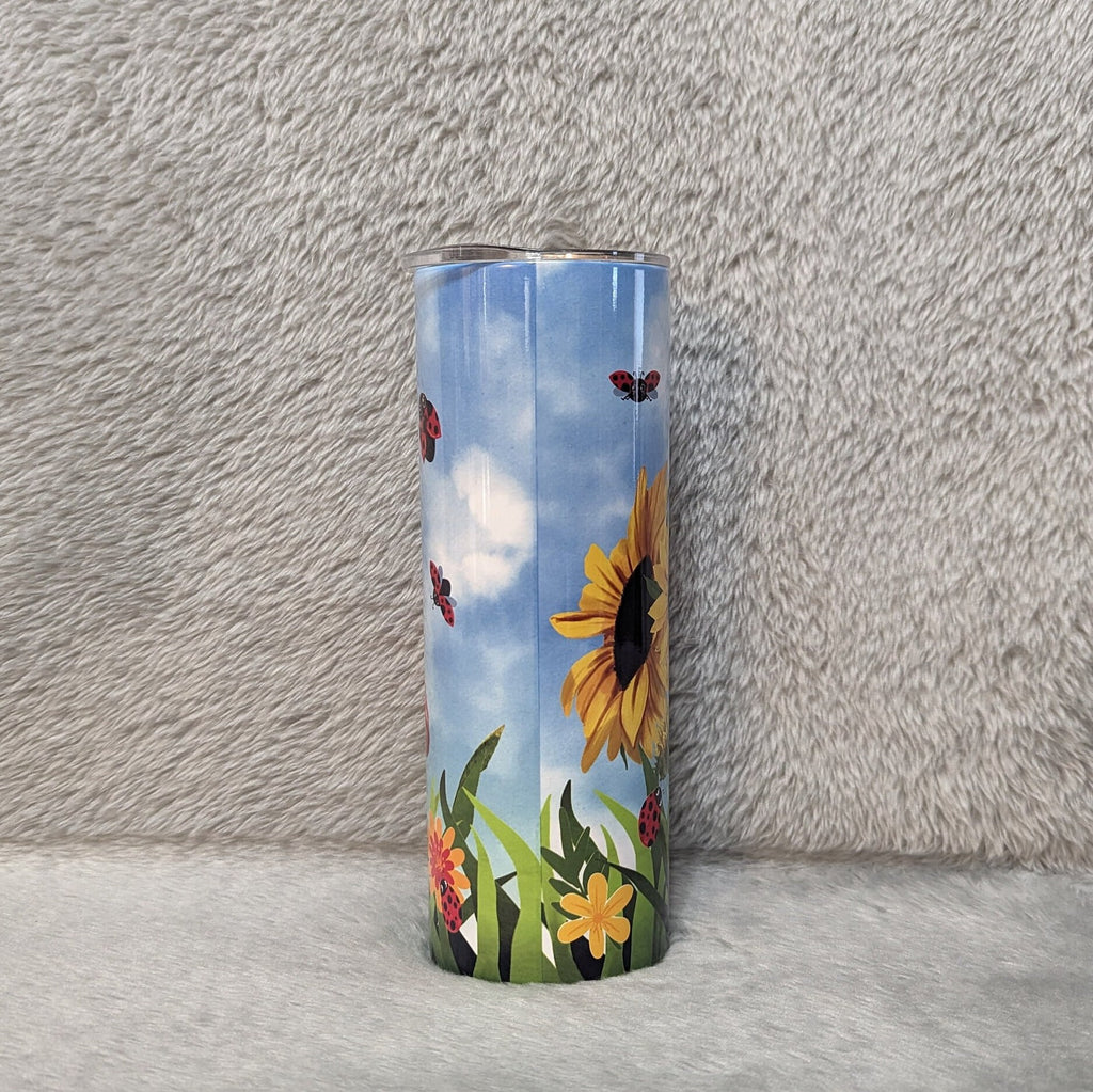 Nature Inspired Ladybug Tumbler 20oz With Reusable Straw Can Be Personalized