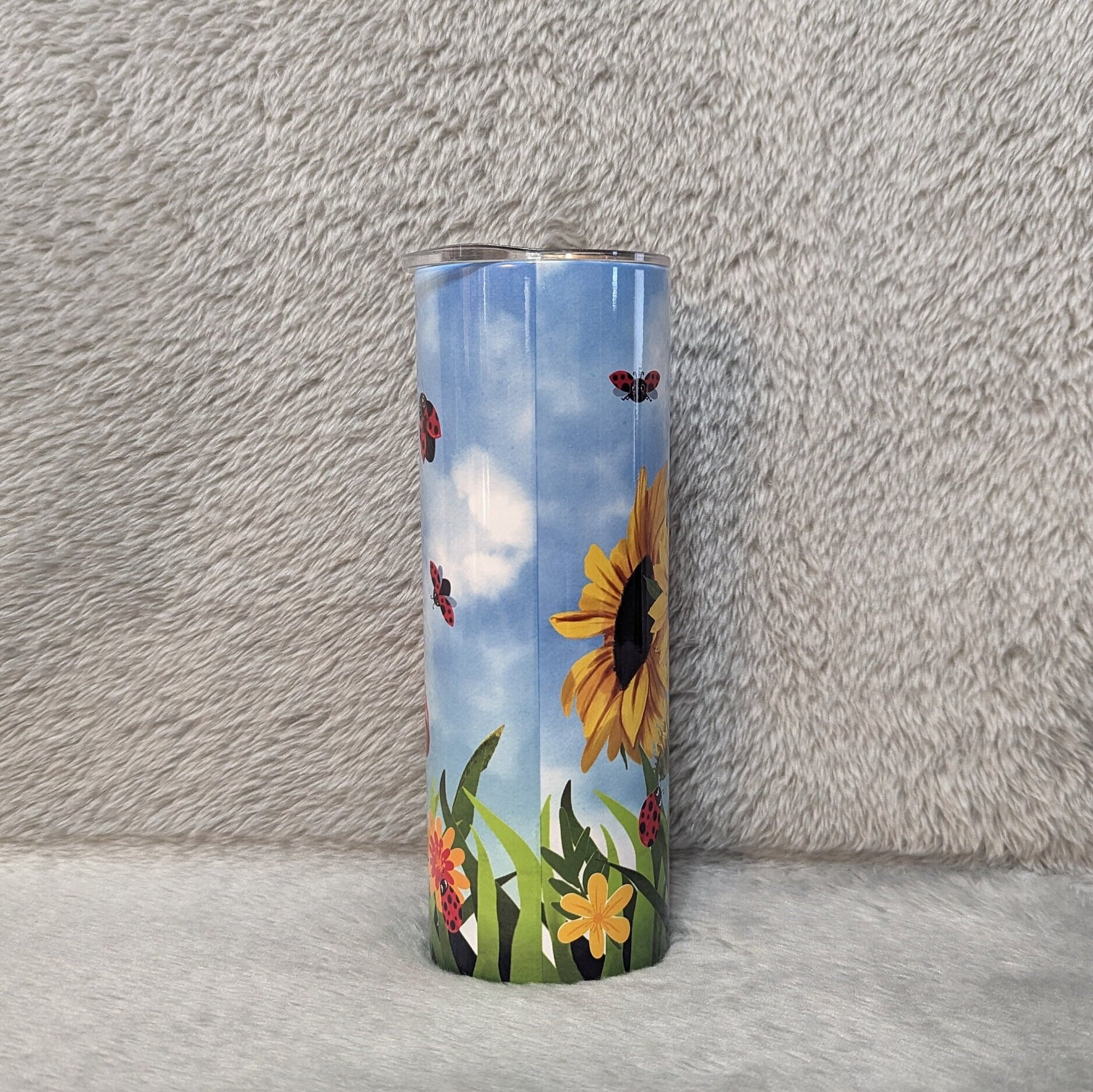 Nature Inspired Ladybug Tumbler 20oz With Reusable Straw Can Be Personalized