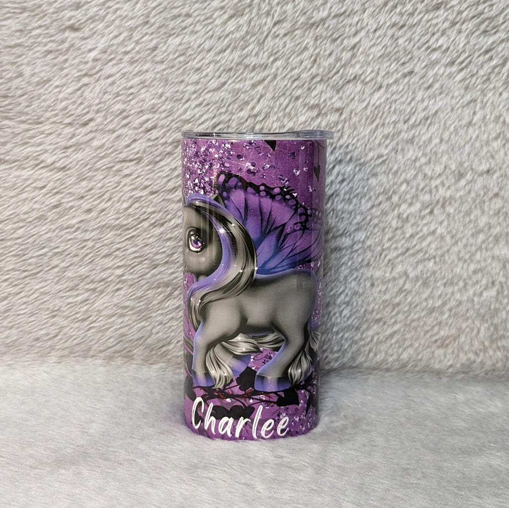 Kids Unicorn Tumbler 15oz With Reusable Straw, Can Be Personalized