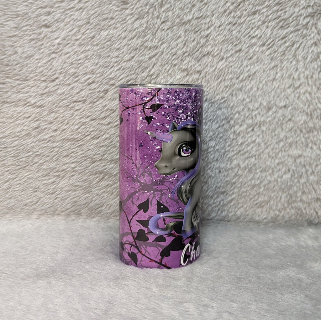 Kids Unicorn Tumbler 15oz With Reusable Straw, Can Be Personalized