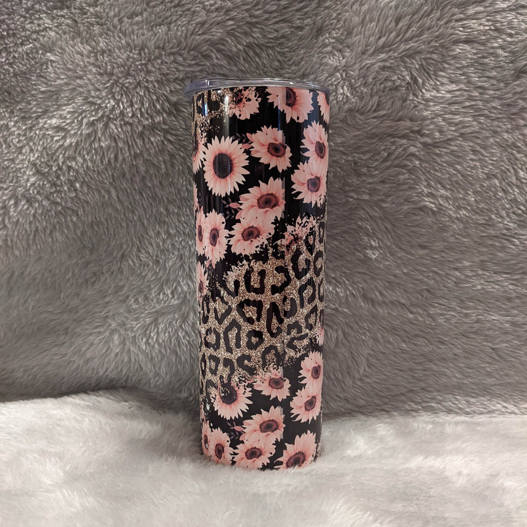 Pretty MAMA Tumbler With Pink Flowers and A Leopard Print, Gift For Mom, Leopard Print, Tumbler For Mom, 20oz Tumbler, Gift For Her