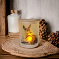 Deer Candle Holder With A Battery Operated Flickering Tea Light