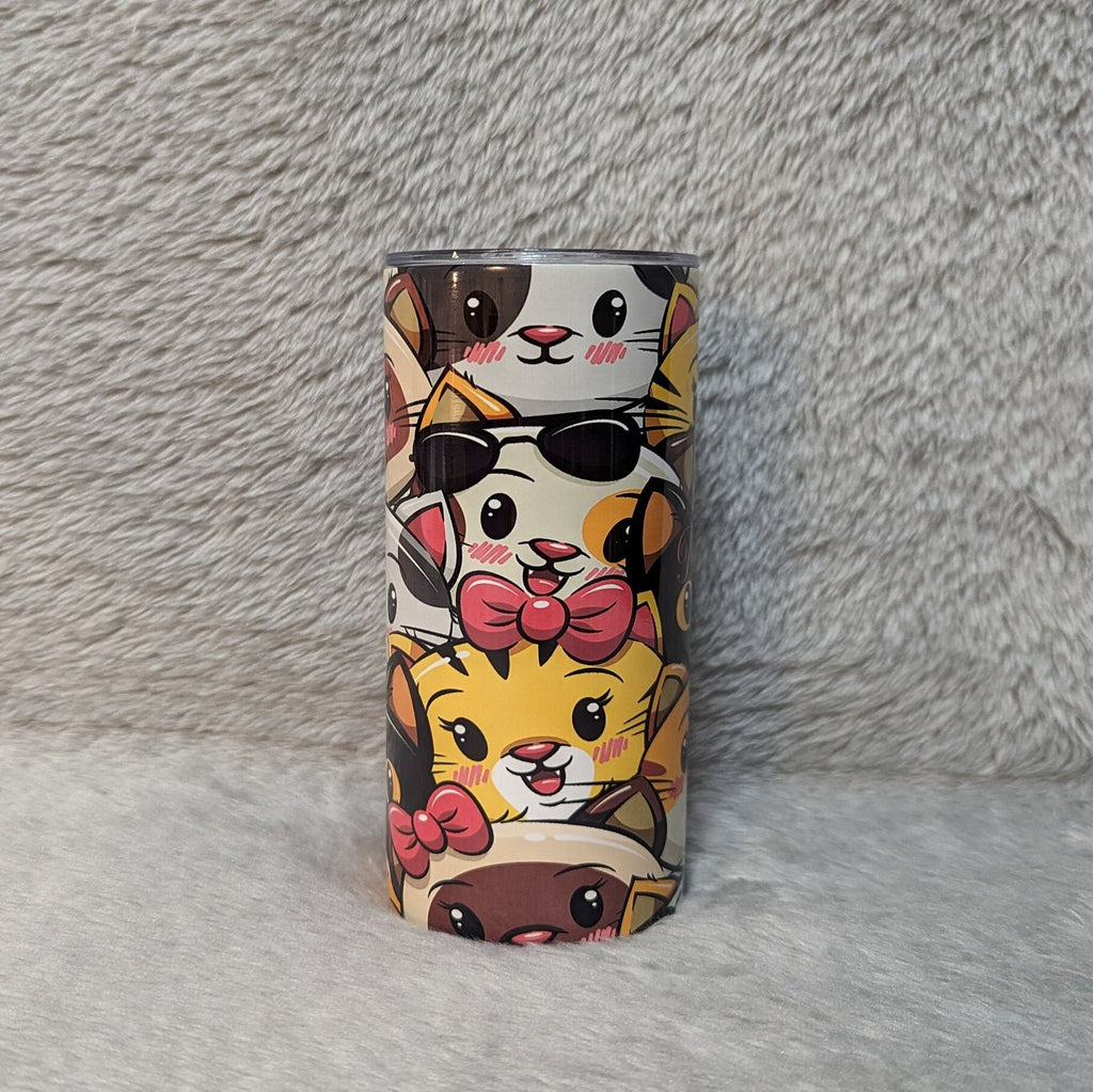 Kids Cat Tumbler 15oz With Reusable Straw, Can Be Personalized