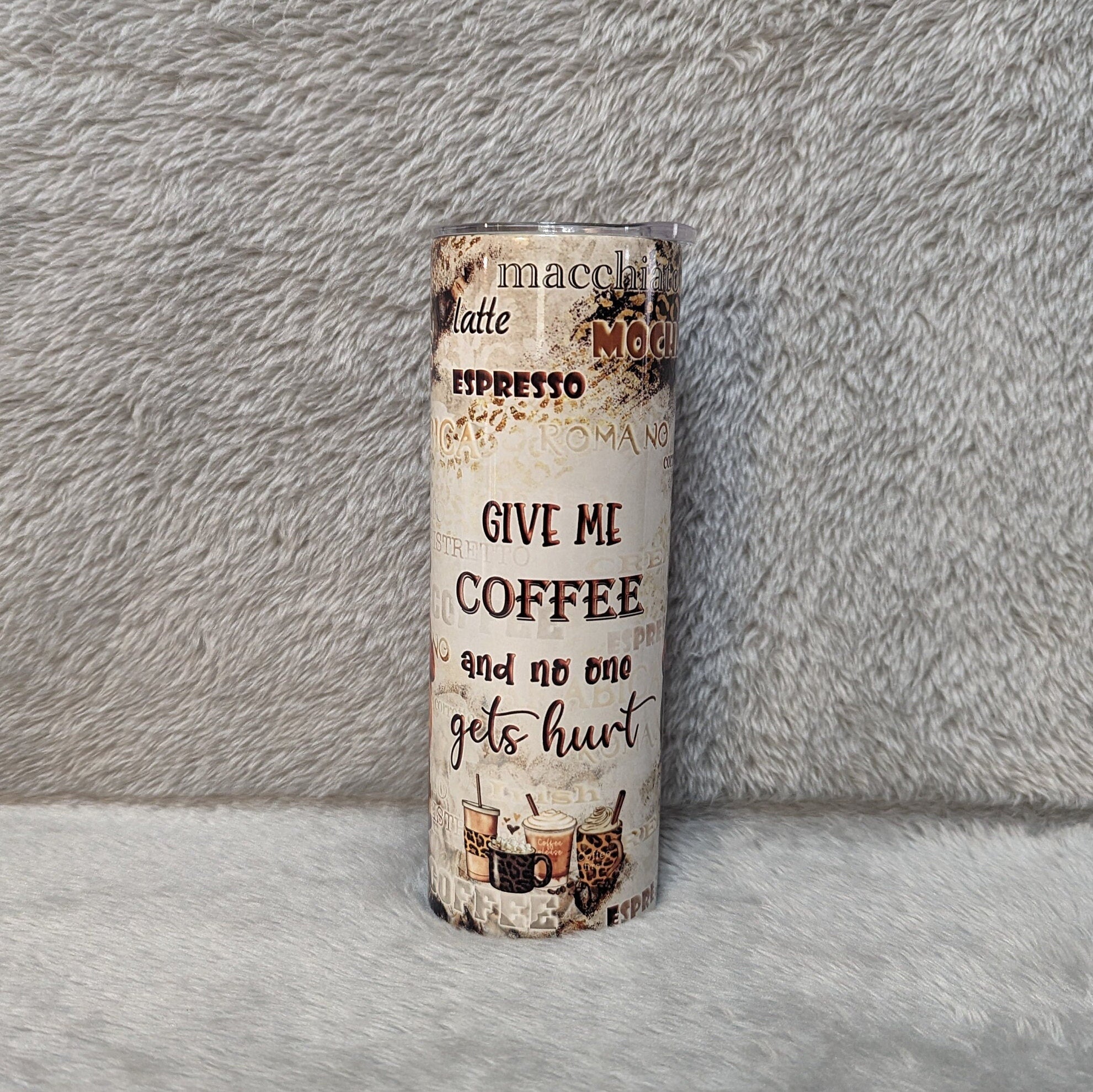Coffee Gnome Tumbler - Give Me Coffee and No One Gets Hurt - 20oz With Reusable Straw