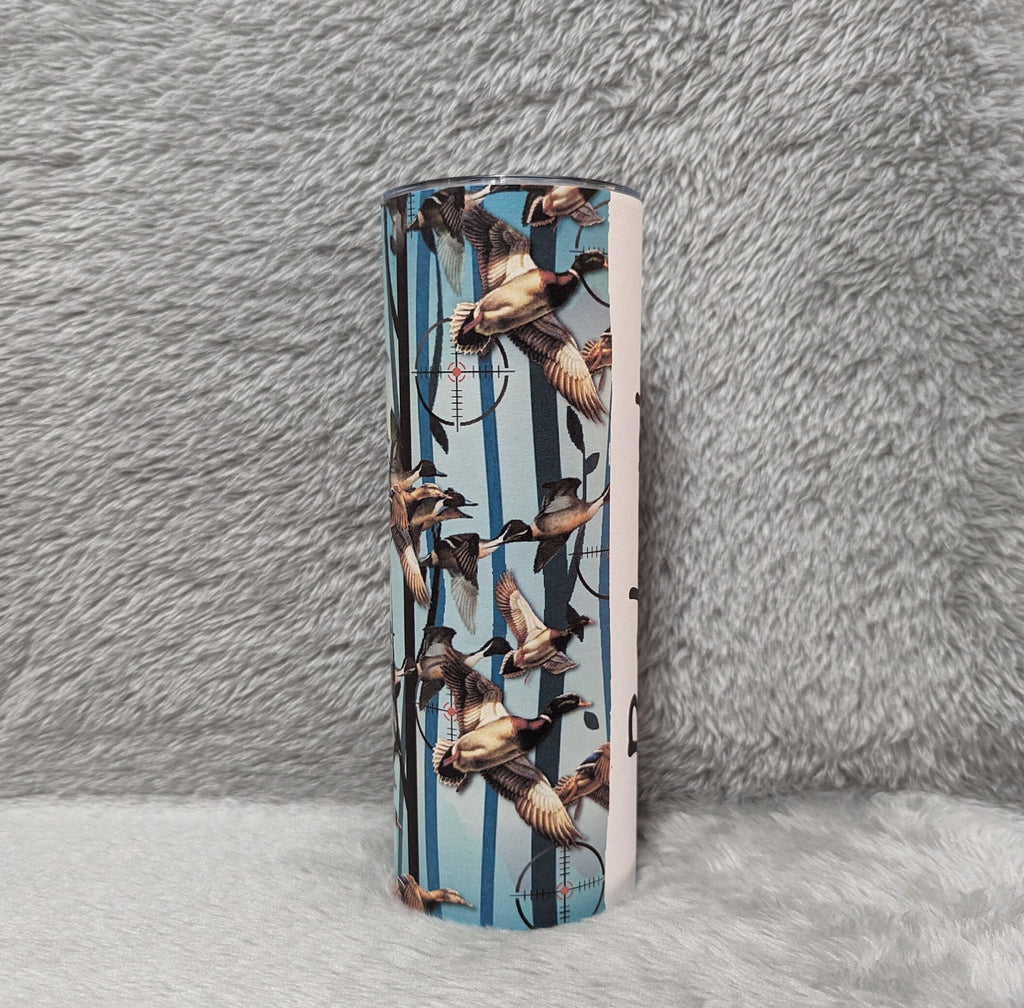 Personalized Duck Hunter Tumbler 20oz With Reusable Straw, Can Be Personalized