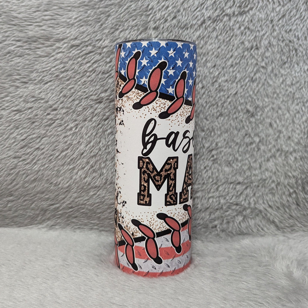 Baseball Mama Tumbler, Gift For Her, Baseball Cup, Gift for Mom, 20oz Insulated Tumbler With Straw
