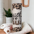 Soccer Mom Tumbler, Leopard Print and Glitter Design, Stay Hydrated in Style! Hot Or Cold Drinks Home Work Or On The Go