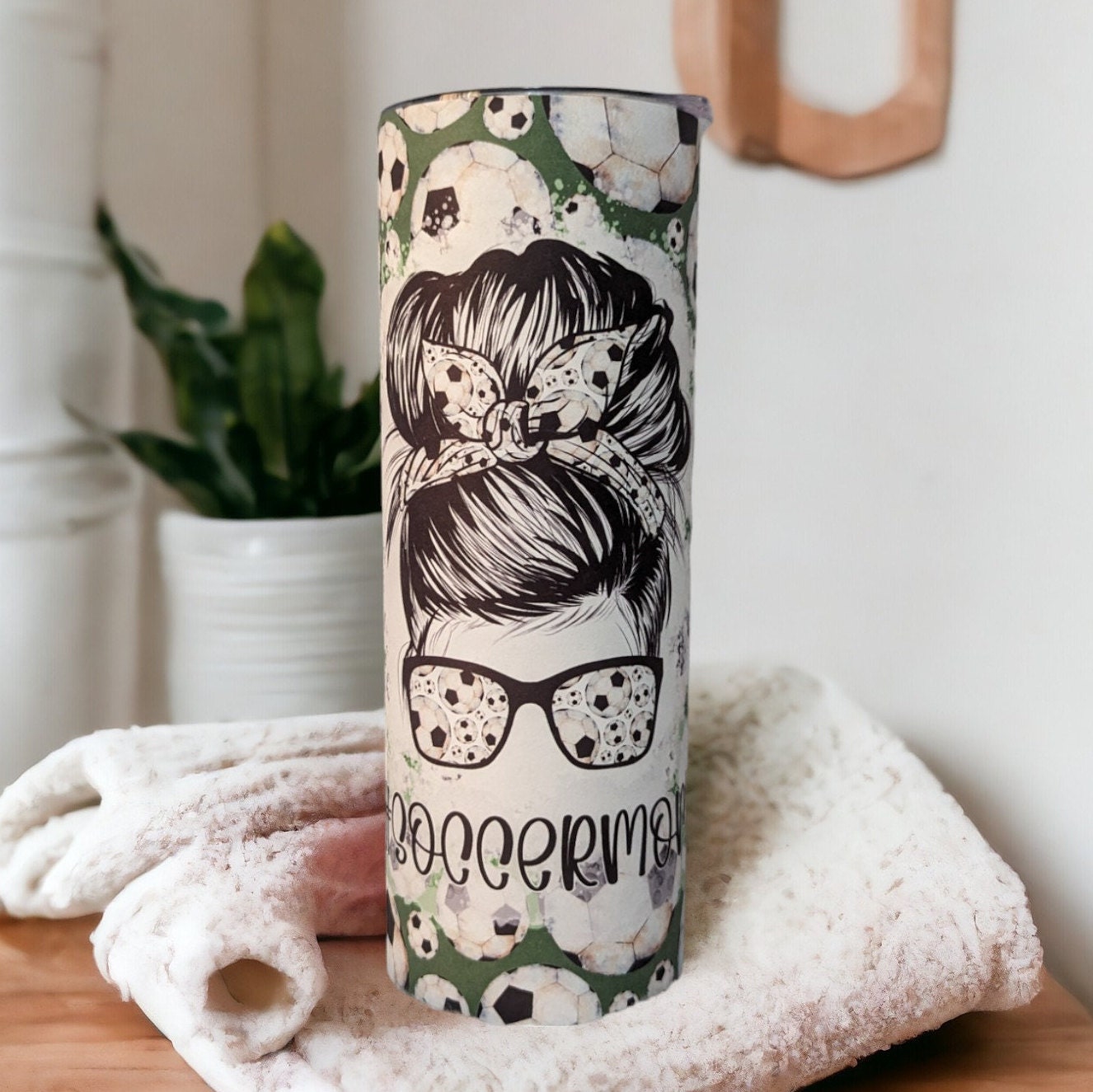 Sporty Soccer Mom Tumbler - Keeps your Drinks Cold with an Eco-friendly Reusable Straw, Gift For Mom, Keeps Drinks Hot Or Cold For Hours